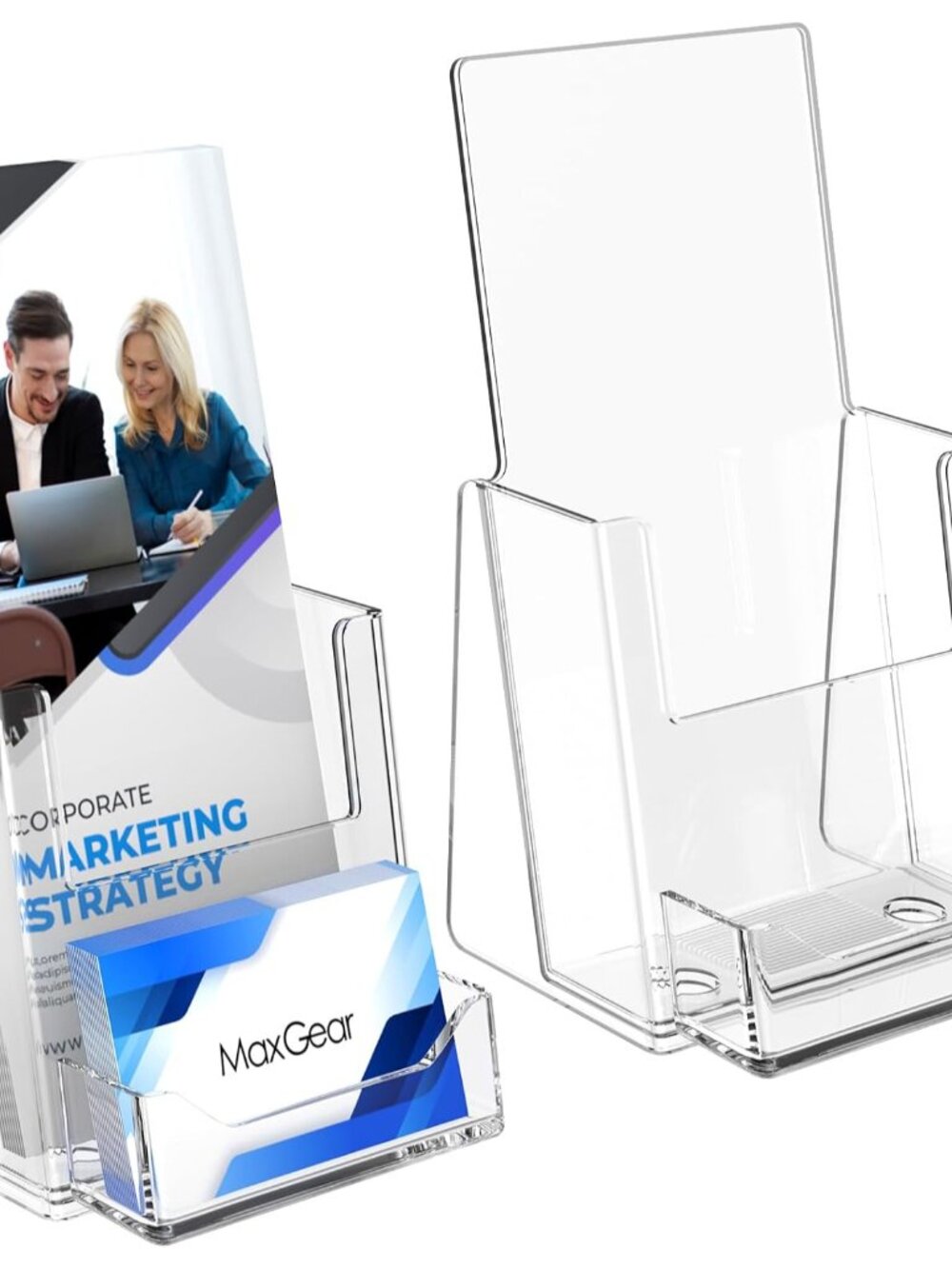 Acrylic Brochure Holder Flyer Display Stand 4 x 9 Inch, 2 Pack